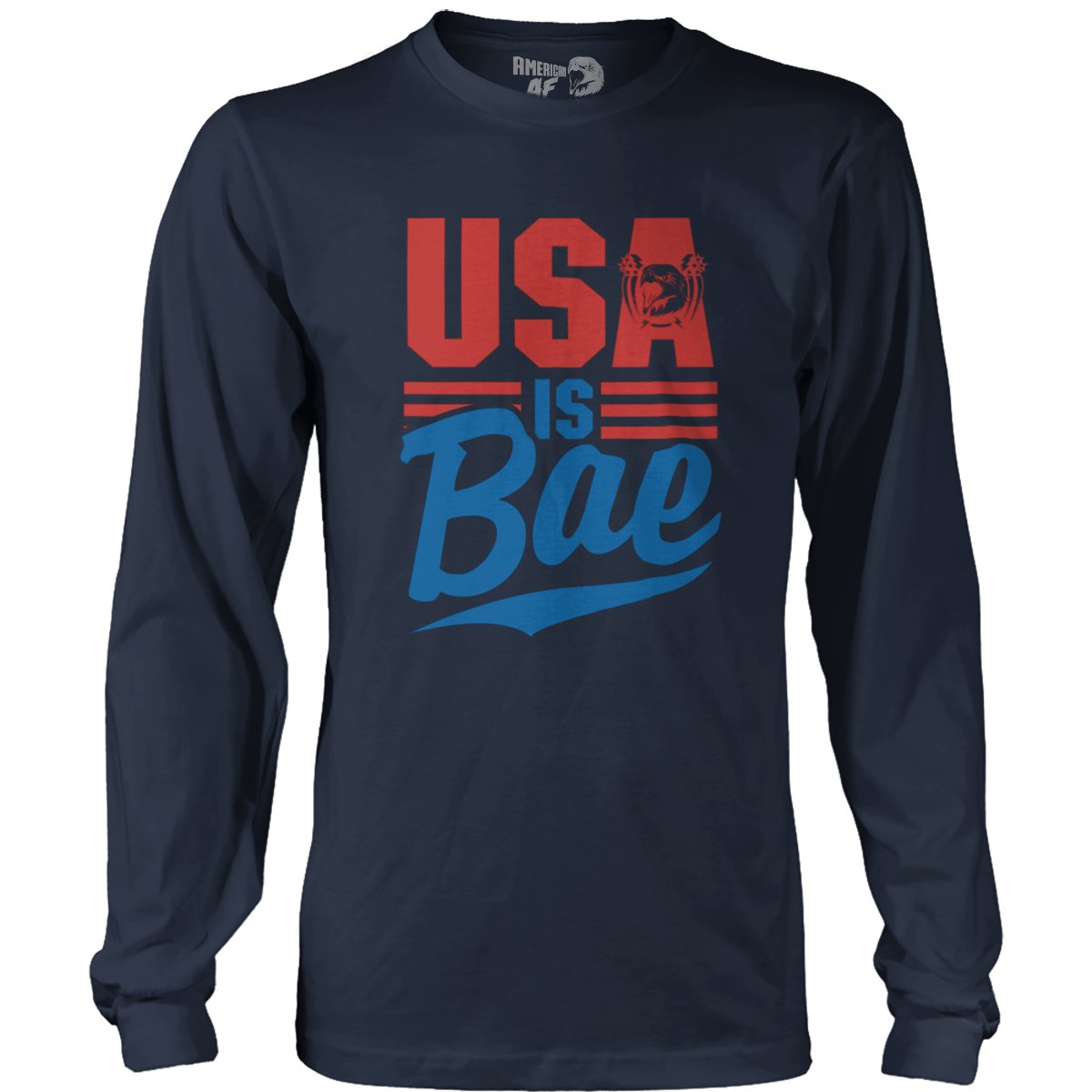 T-shirt Mens Long Sleeve / Midnight Navy / S USA is BAE!