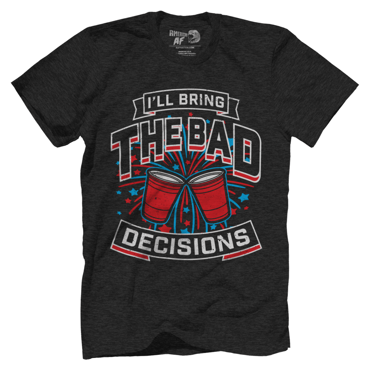 Apparel Premium Mens Triblend Shirt / Vintage Black / S Bad Decisions