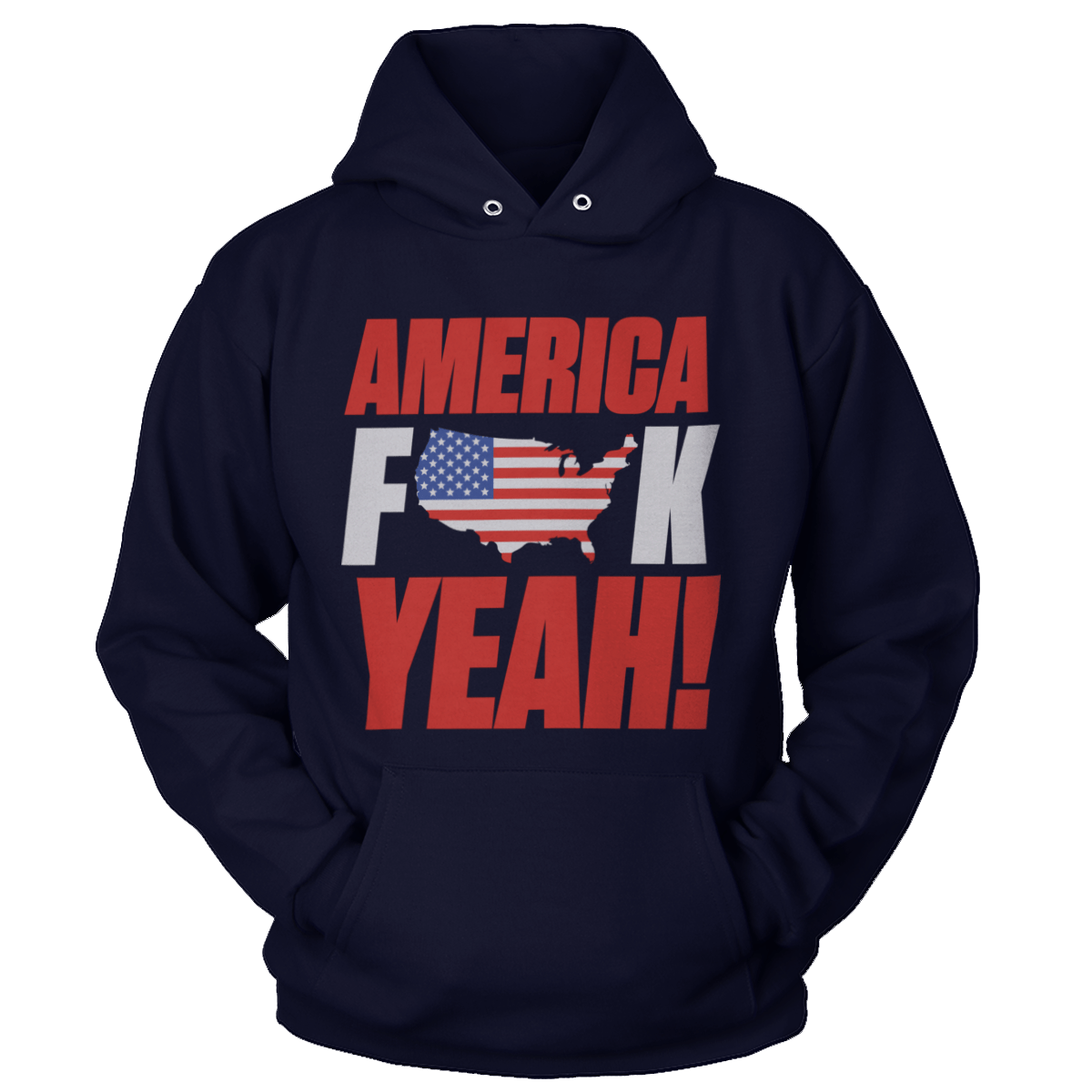 t-shirt Premium Soft Hoodie / True Navy / XS America F Yeah (Ladies)