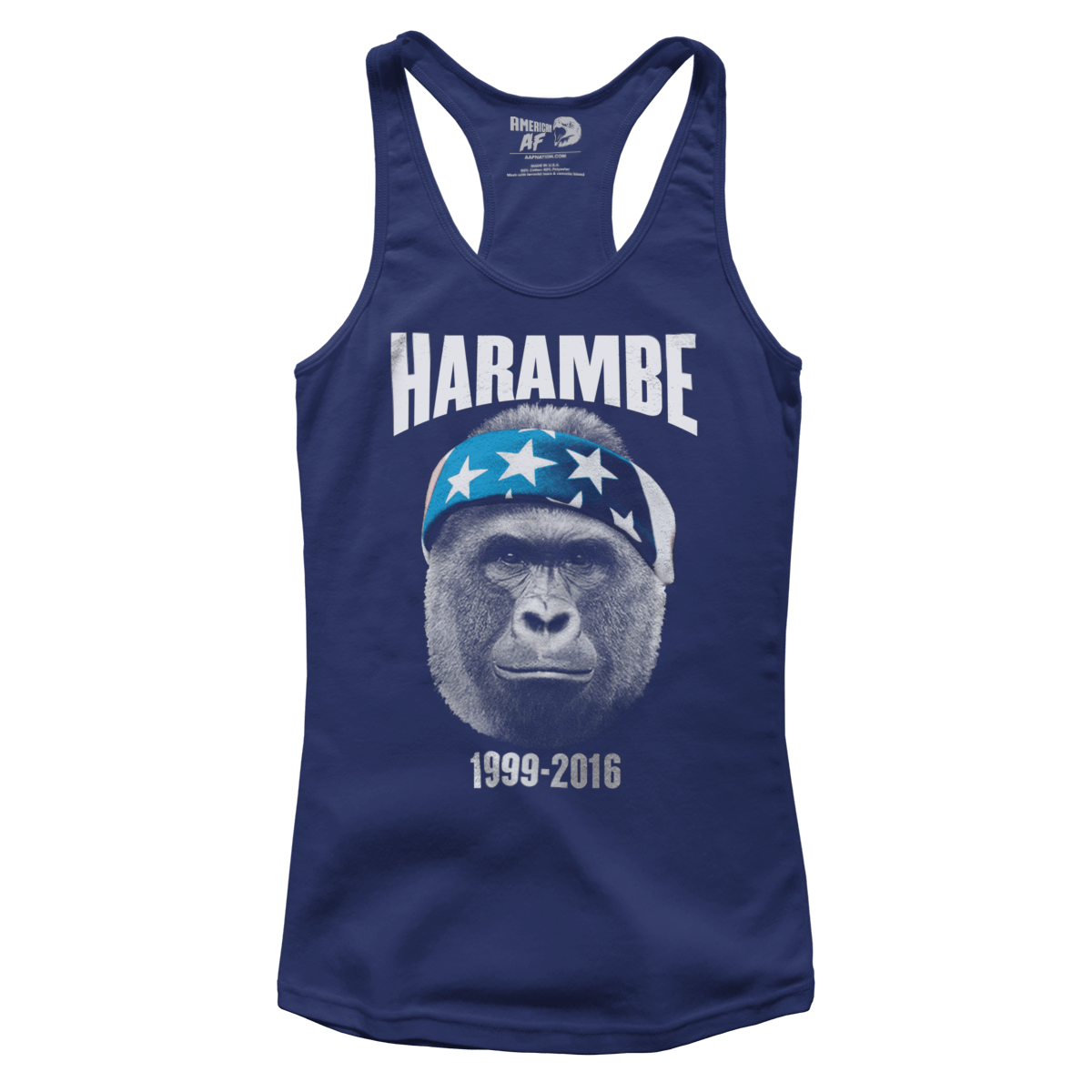 T-shirt Premium Ladies Racerback Tank / Midnight Navy / XS Harambe 1999-2016 (Ladies)