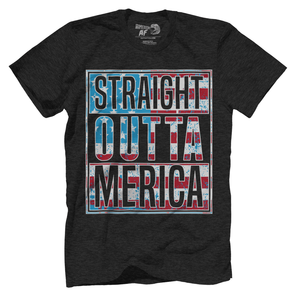 T-shirt Premium Mens Triblend Shirt / Vintage Black / S Straight Outta MERICA!