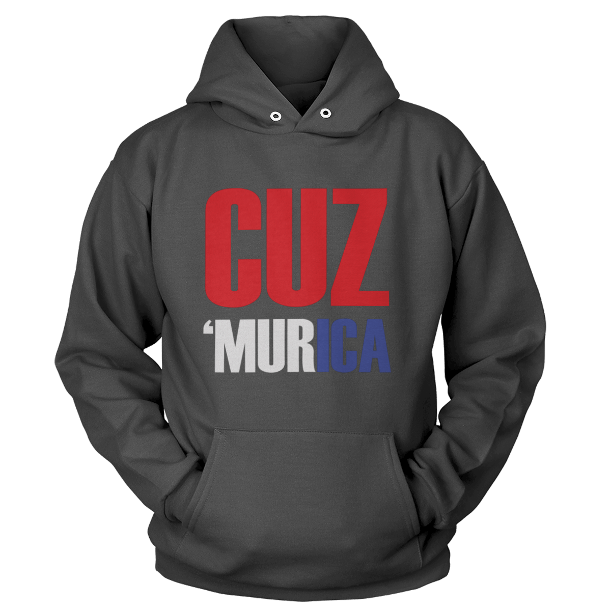 T-shirt Unisex Hoodie / Charcoal / S Cuz Murica