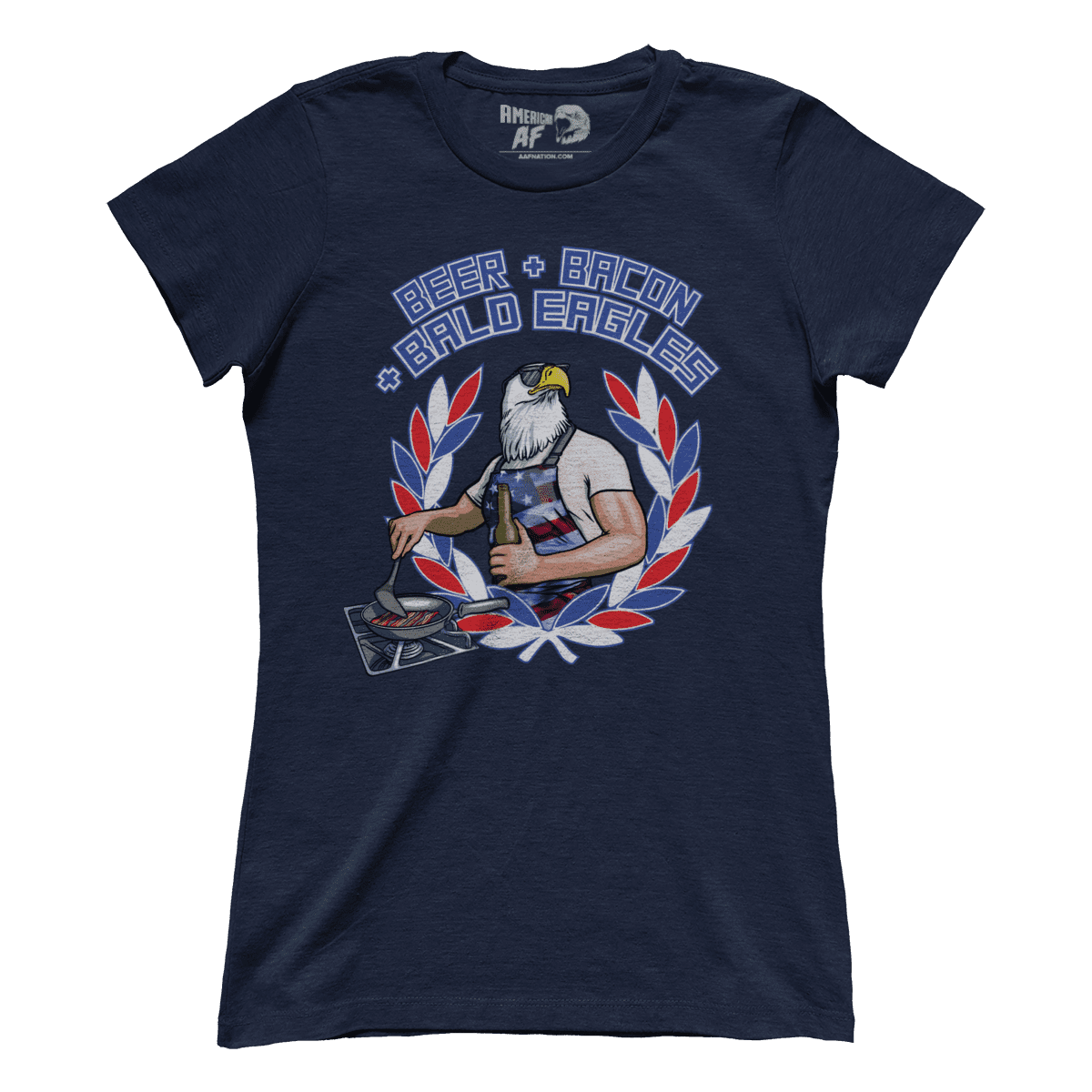 T-shirt Premium Ladies Tee / Midnight Navy / XS Beer Bacon Bald Eagles V2 (Ladies)