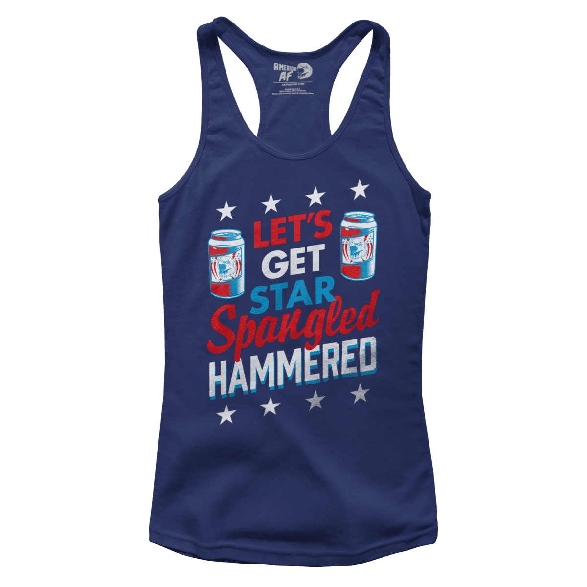 T-shirt Premium Ladies Racerback Tank / Midnight Navy / XS Let's Get Star Spangled Hammered (Ladies)