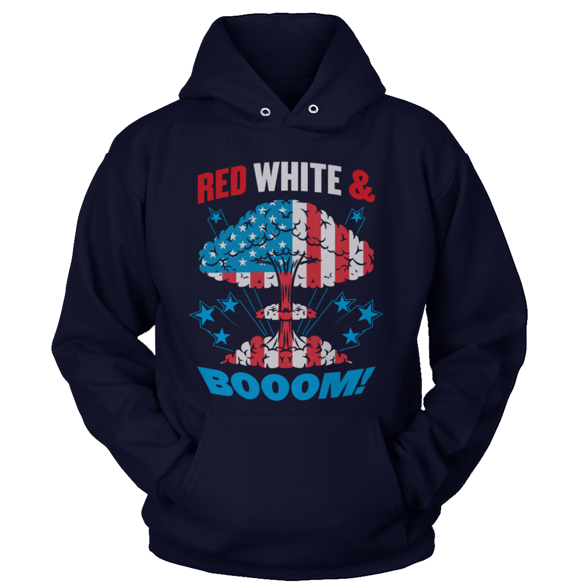Red, White, and Boom Ladies Hoodie