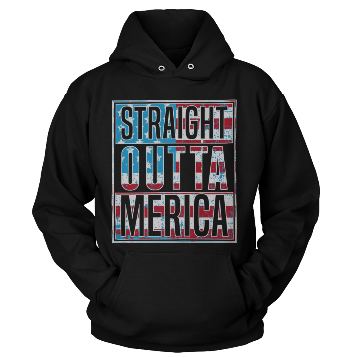 T-shirt Unisex Hoodie / Black / S Straight Outta MERICA!
