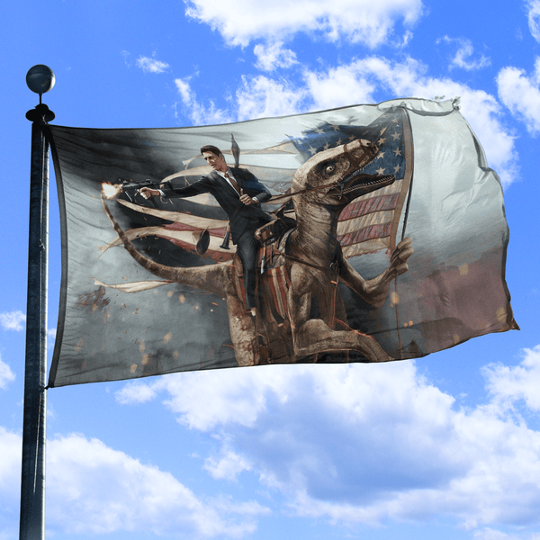 Ronald Reagan - Velociraptor - Flag