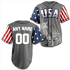 Shirt Custom Grey America Baseball Jersey