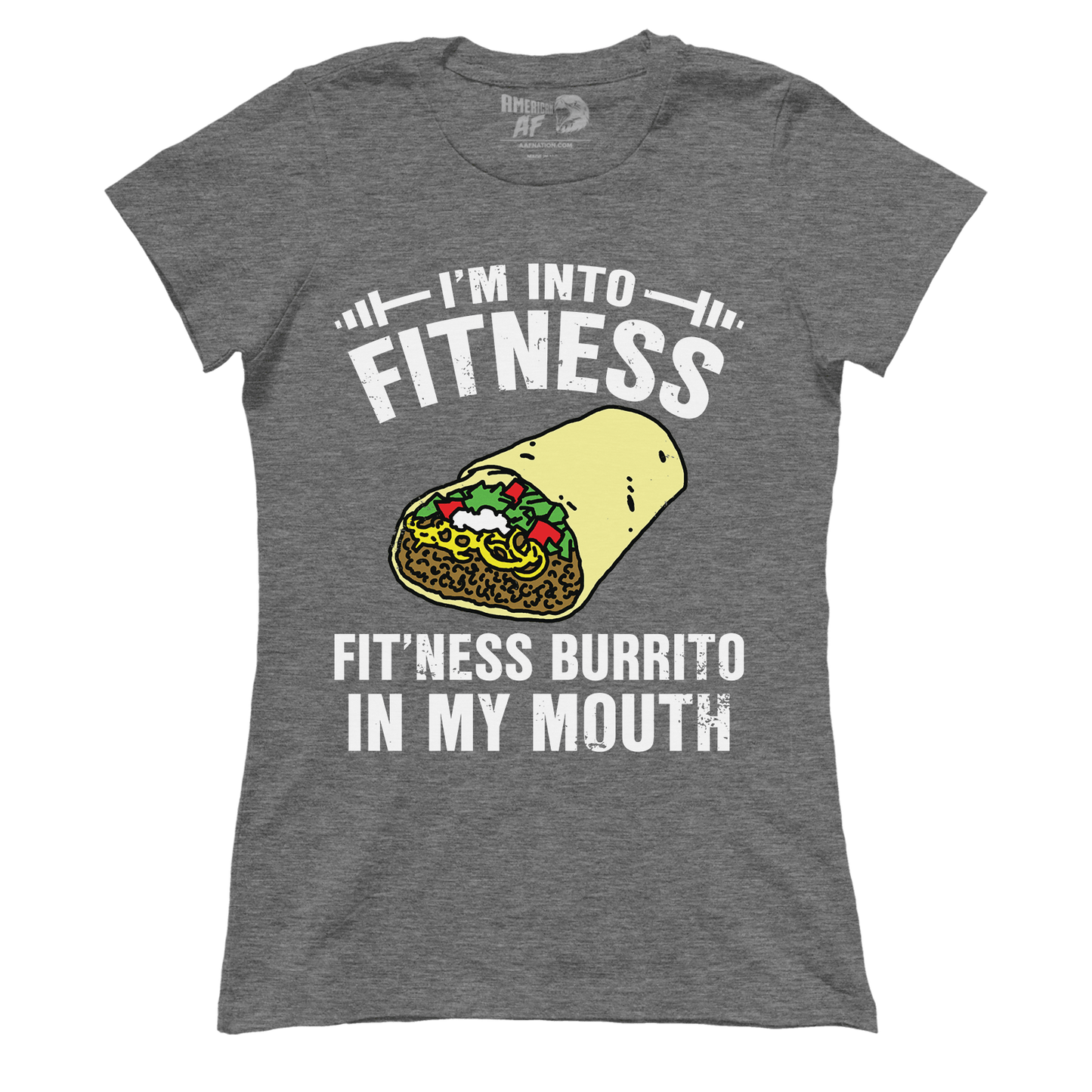 T-shirt Premium Ladies Tee / Heather Gray / S Fitness Burrito (Ladies)