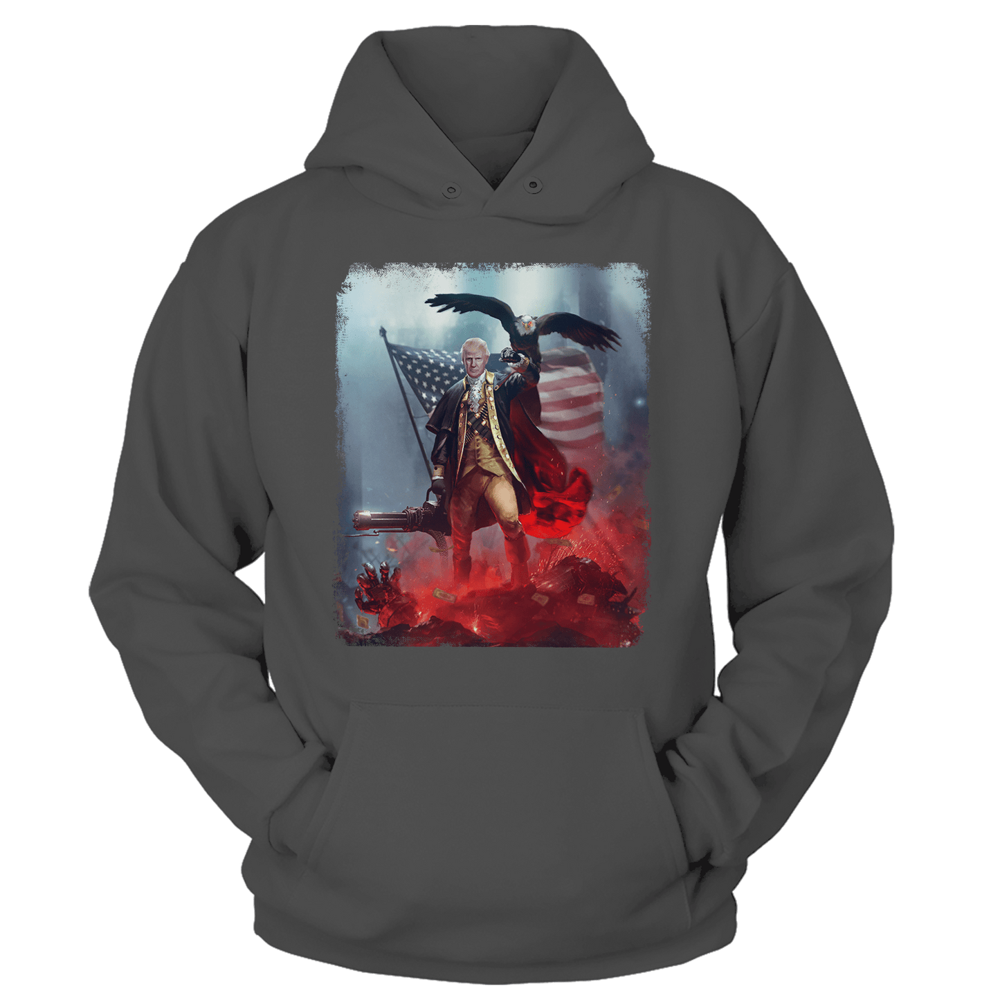 T-shirt Unisex Hoodie / Dark Gray / S Trump's America First (Ladies)