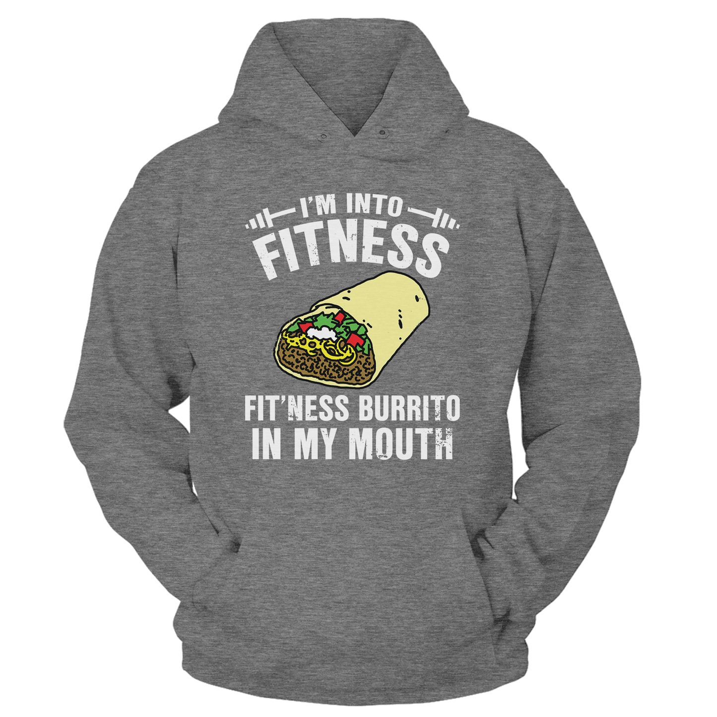 T-shirt Unisex Hoodie / Heather Gray / S Fitness Burrito (Ladies)