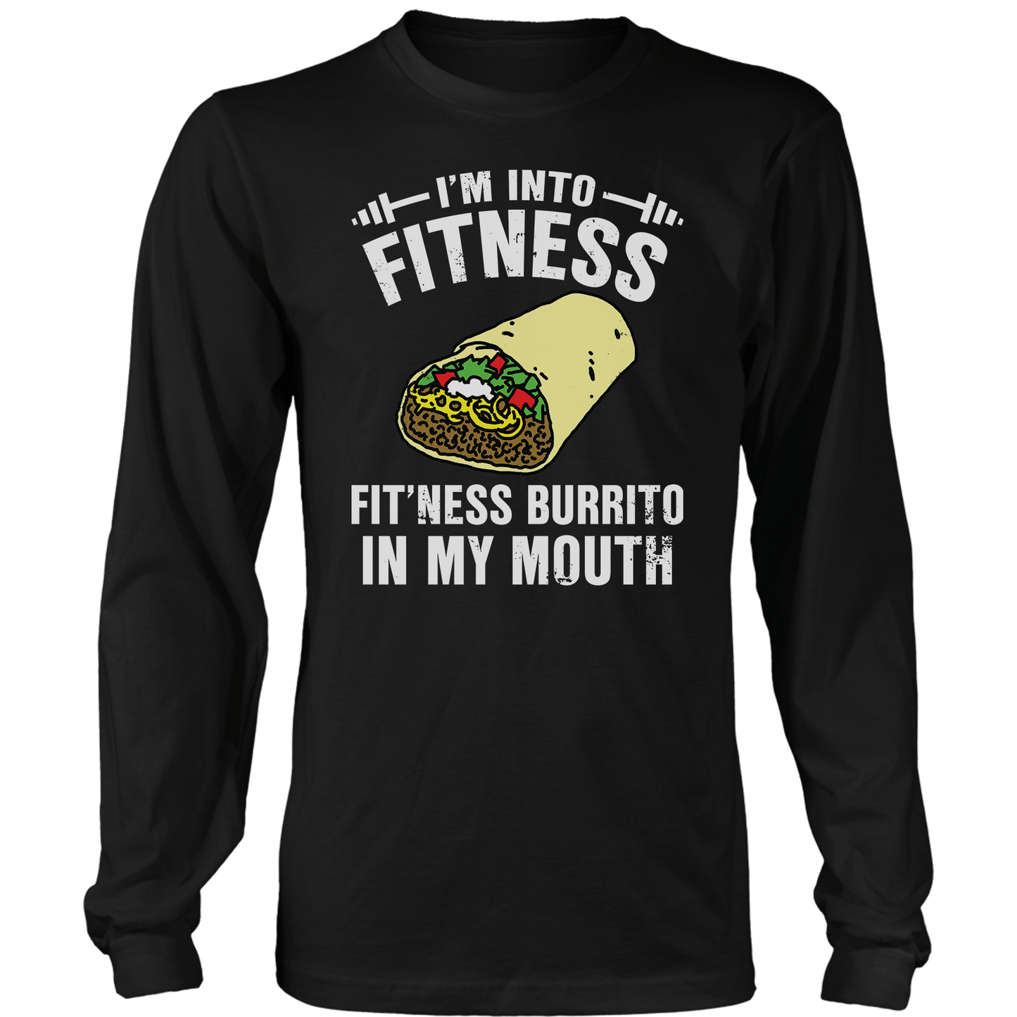T-shirt Mens Long Sleeve / Black / S Fitness Burrito
