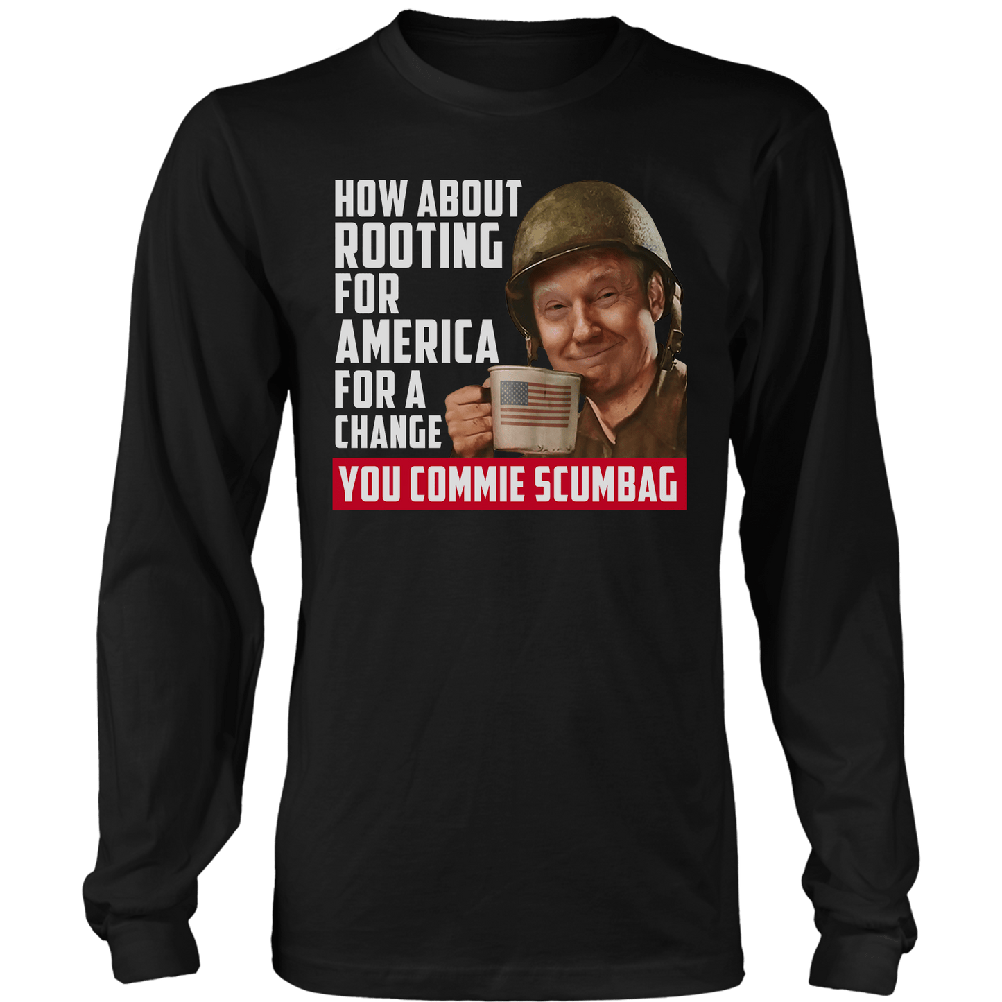 T-shirt Mens Long Sleeve / Black / S Trump Rooting for America V2