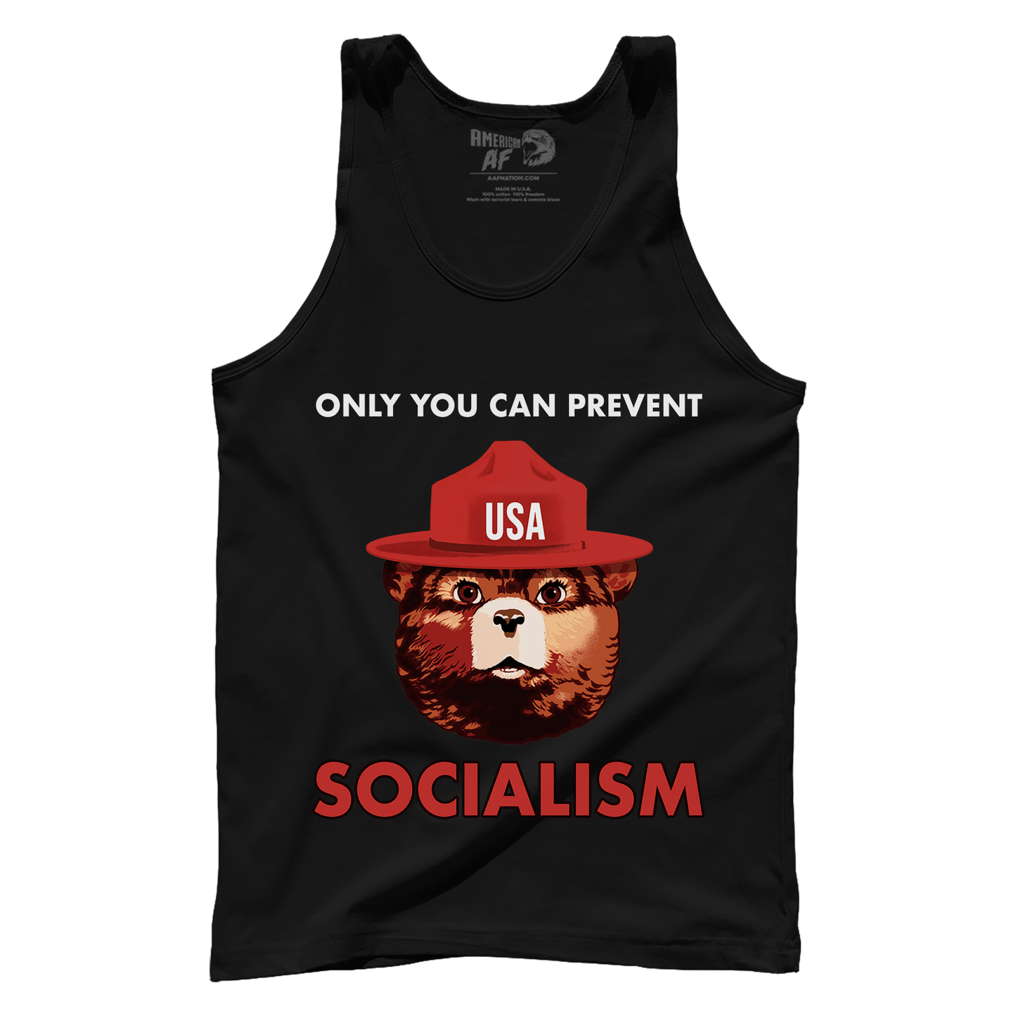 T-shirt Premium Mens Tank / Black / S USA Bear