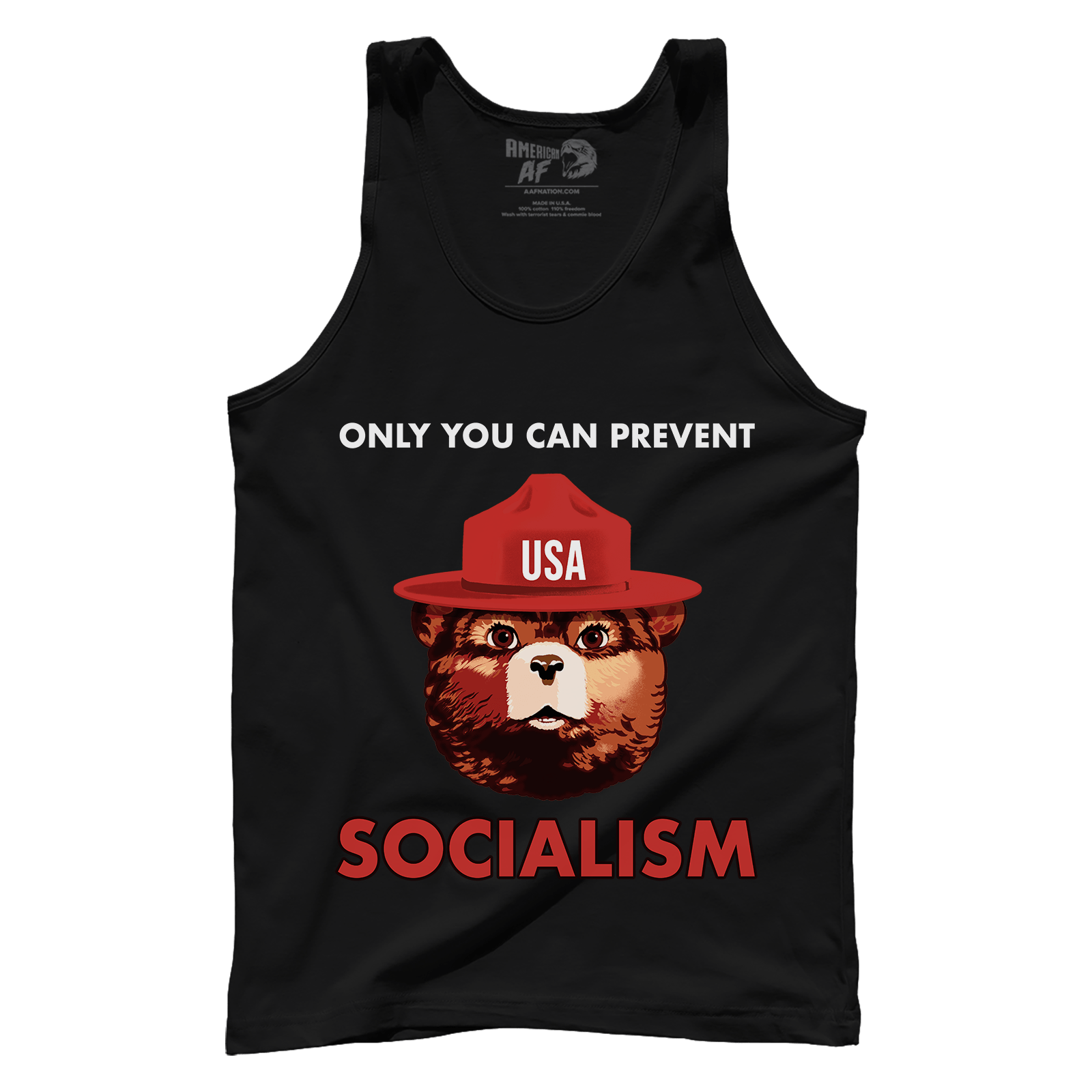 T-shirt Premium Mens Tank / Black / S USA Bear