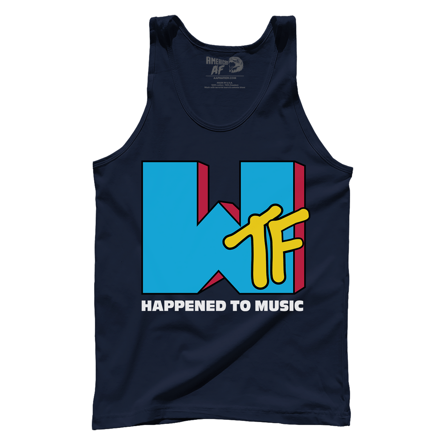T-shirt Premium Mens Tank / Navy / S WTF Happened To Music