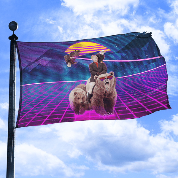Trump on a Bear - Flag