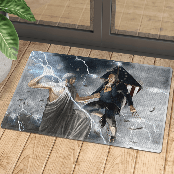 Ben Franklin Vs Zeus - Doormat