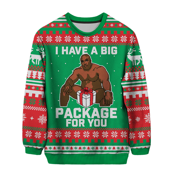 Big Black Package Christmas Sweater