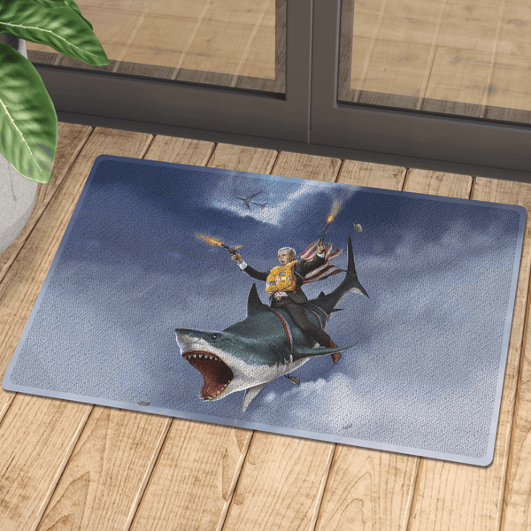 Cowboy Dubya The Shark Rider - Doormat