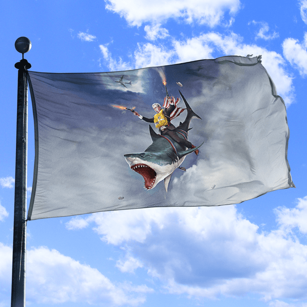 Cowboy Dubya - The Shark Rider - Flag