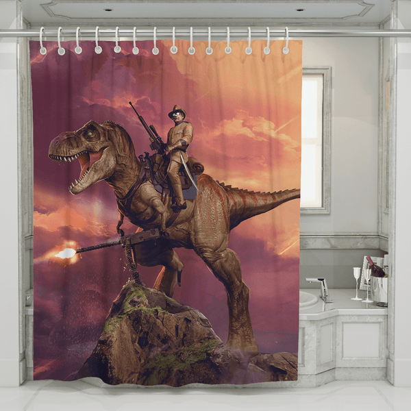 Teddy T-Rex - Shower Curtain