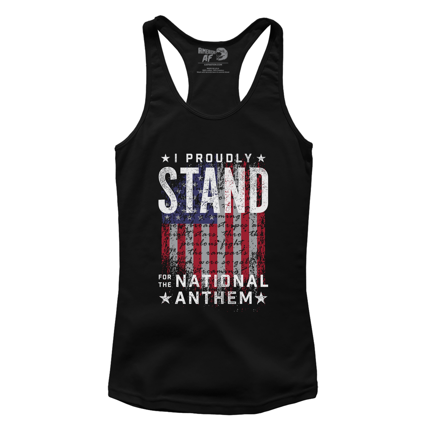 T-shirt Premium Ladies Racerback Tank / Black / XS I Stand for the Anthem (Ladies)
