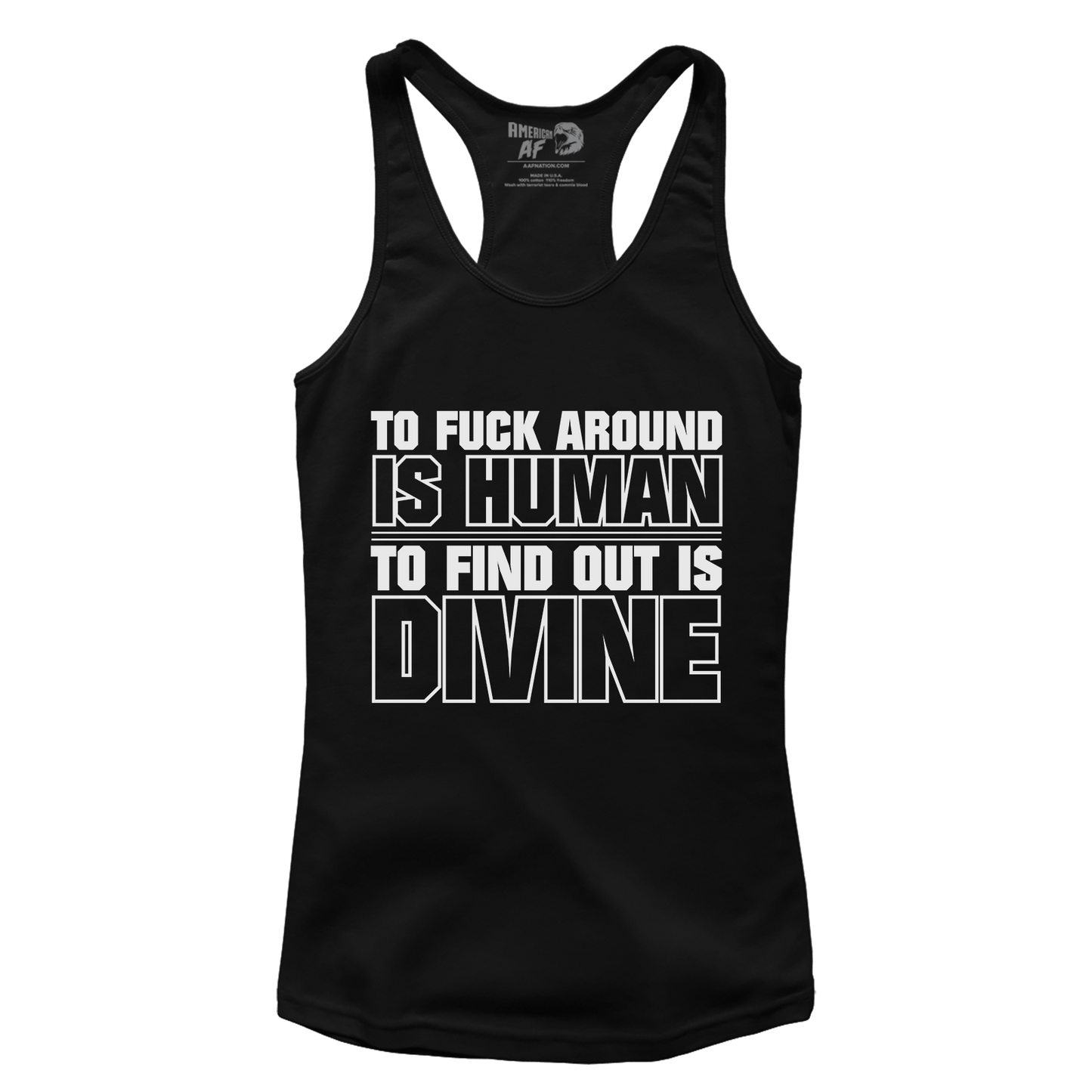 T-shirt Premium Ladies Racerback Tank / Black / XS To F Around Is Human (Ladies)