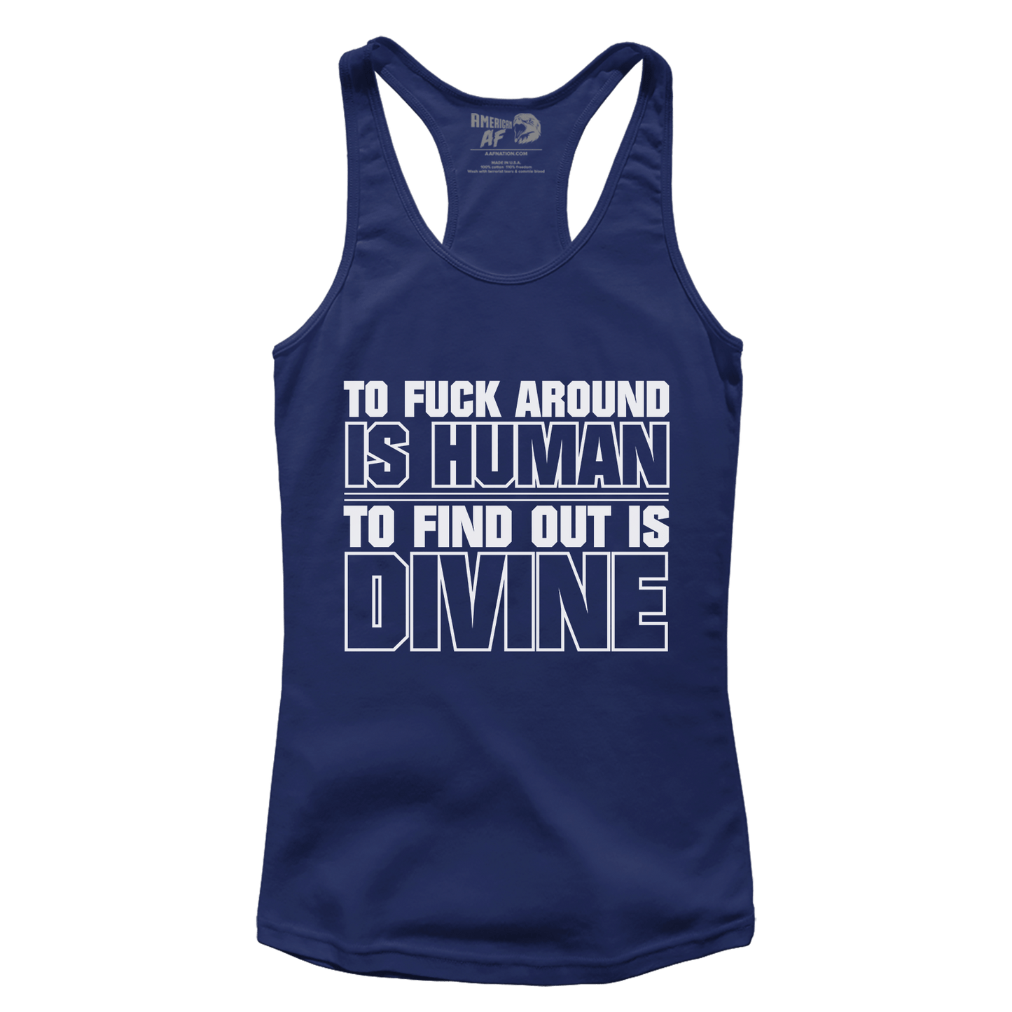 T-shirt Premium Ladies Racerback Tank / Midnight Navy / XS To F Around Is Human (Ladies)