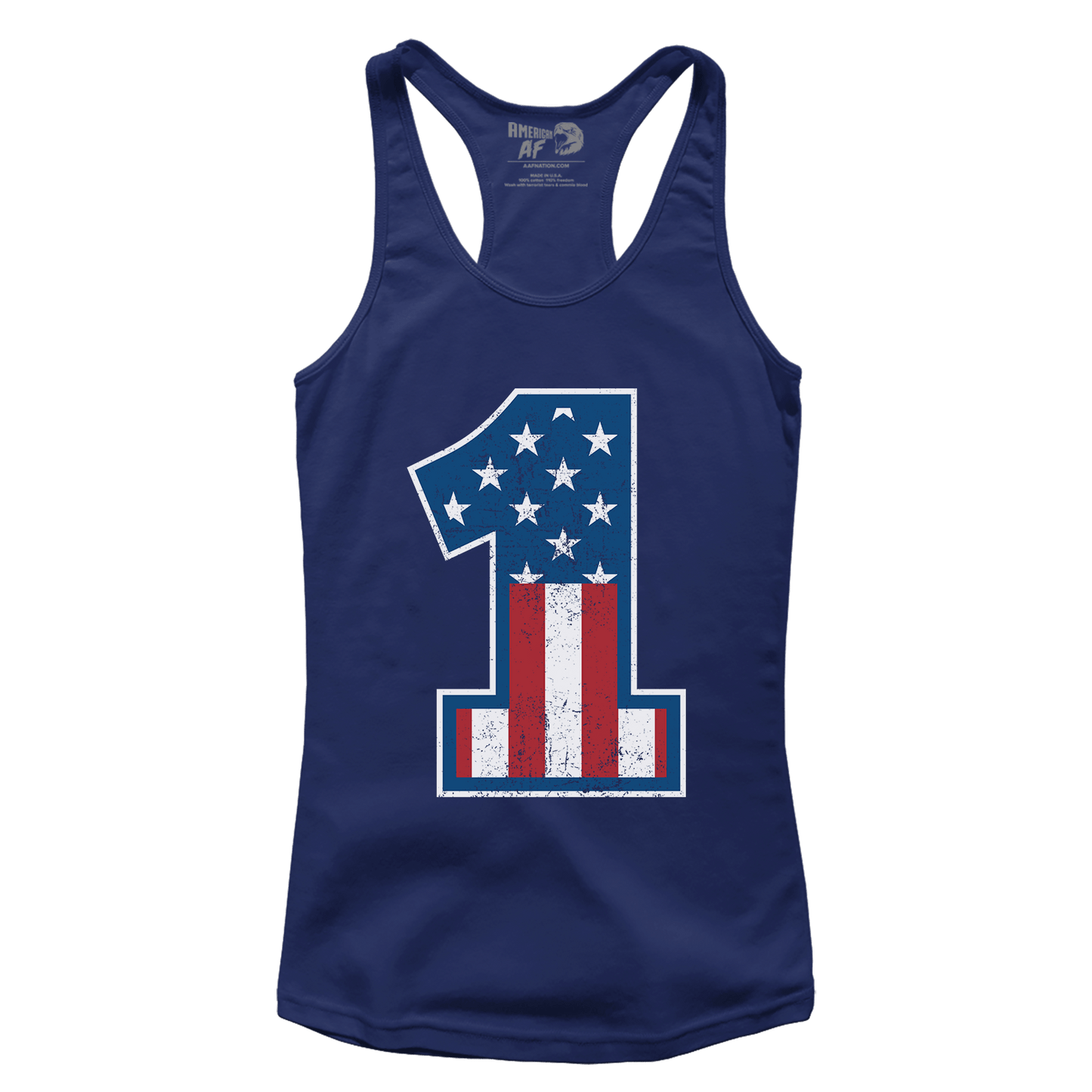 T-shirt Premium Ladies Racerback Tank / Midnight Navy / XS Number 1 Flag (Ladies)