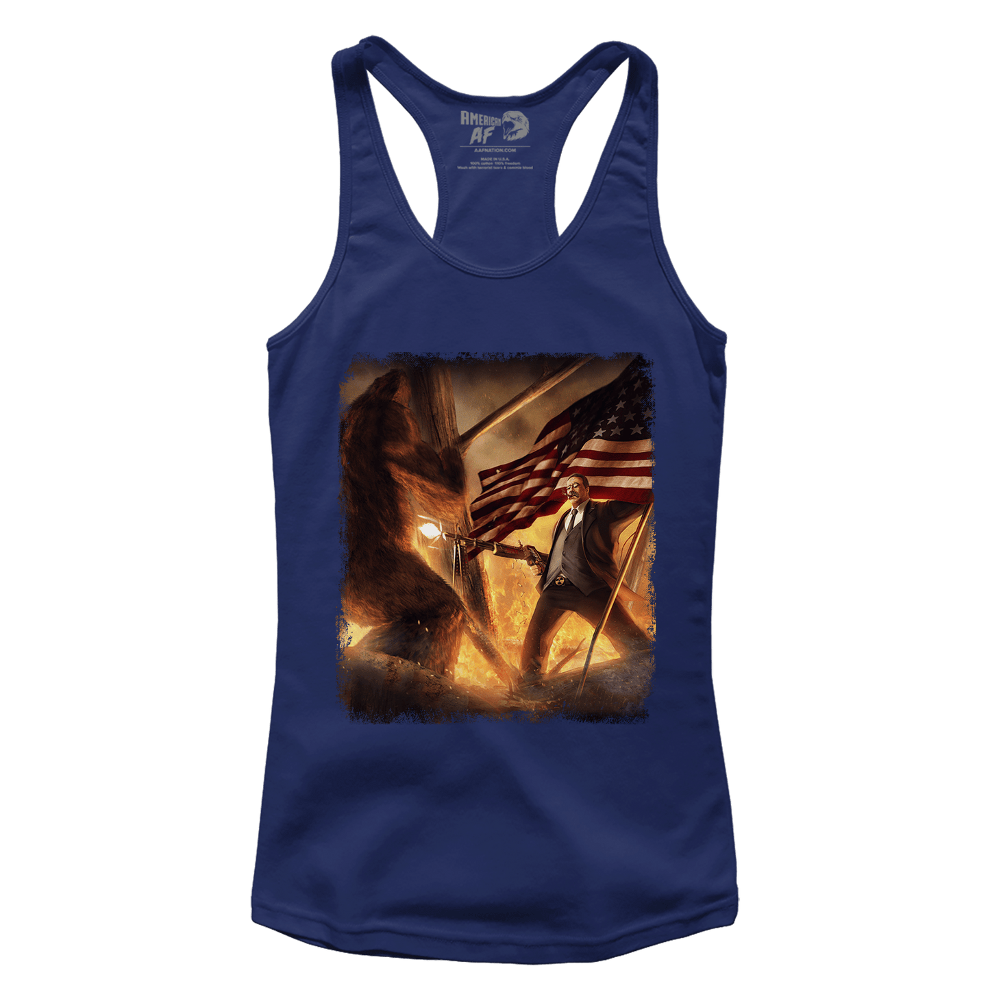 Apparel Premium Ladies Racerback Tank / Midnight Navy / XS Teddy Roosevelt VS Bigfoot (Ladies)