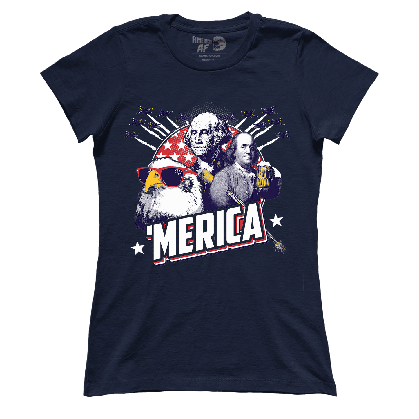 T-shirt Premium Ladies Tee / Midnight Navy / XS Merica F Yeah (Ladies)