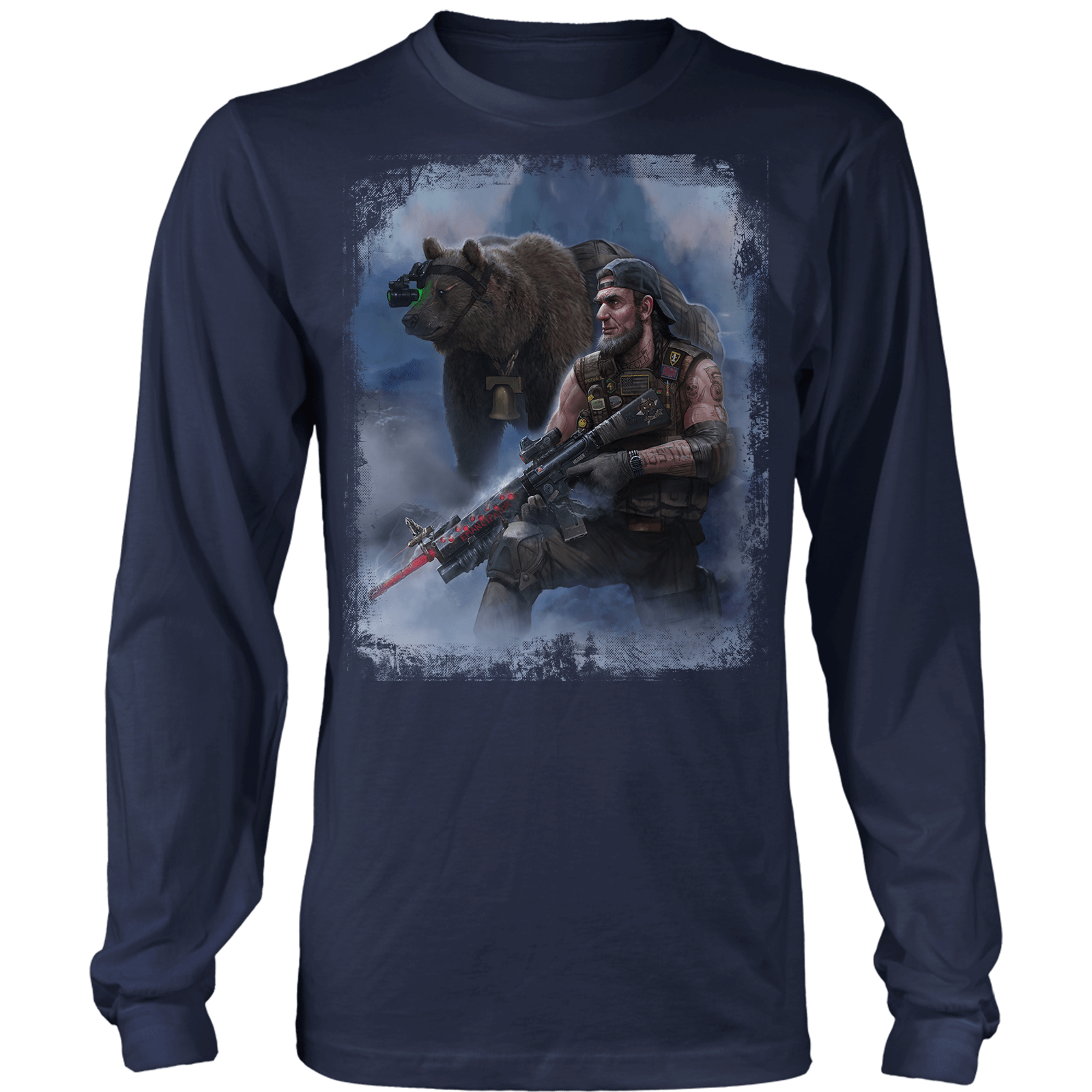 Apparel Mens Long Sleeve / Midnight Navy / S Grizzly King