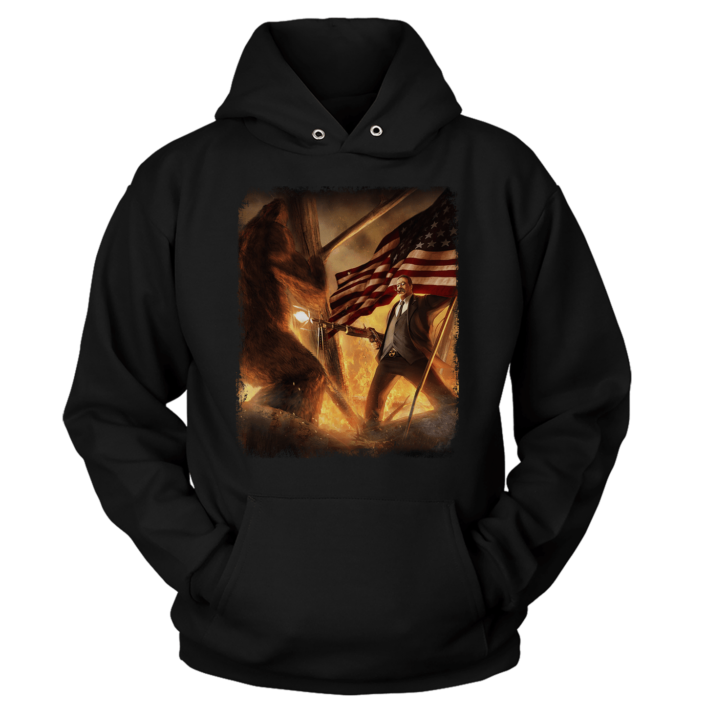 Apparel Premium Soft Hoodie / Black / XS Teddy Roosevelt VS Bigfoot (Ladies)