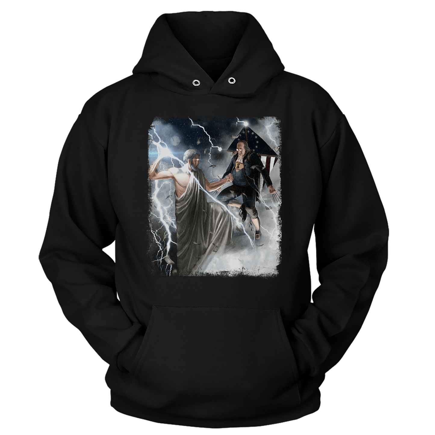 Apparel Unisex Hoodie / Black / S Ben Franklin vs. Zeus