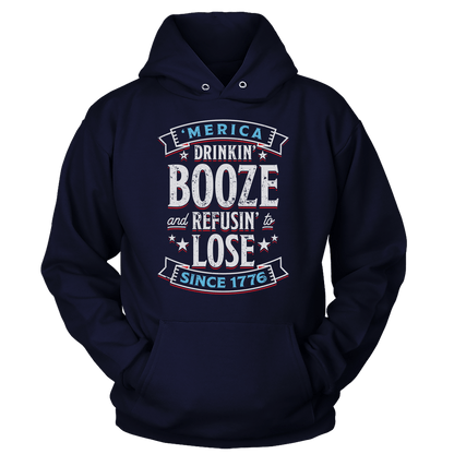 T-shirt Unisex Hoodie / Navy / S Booze Refuse Lose