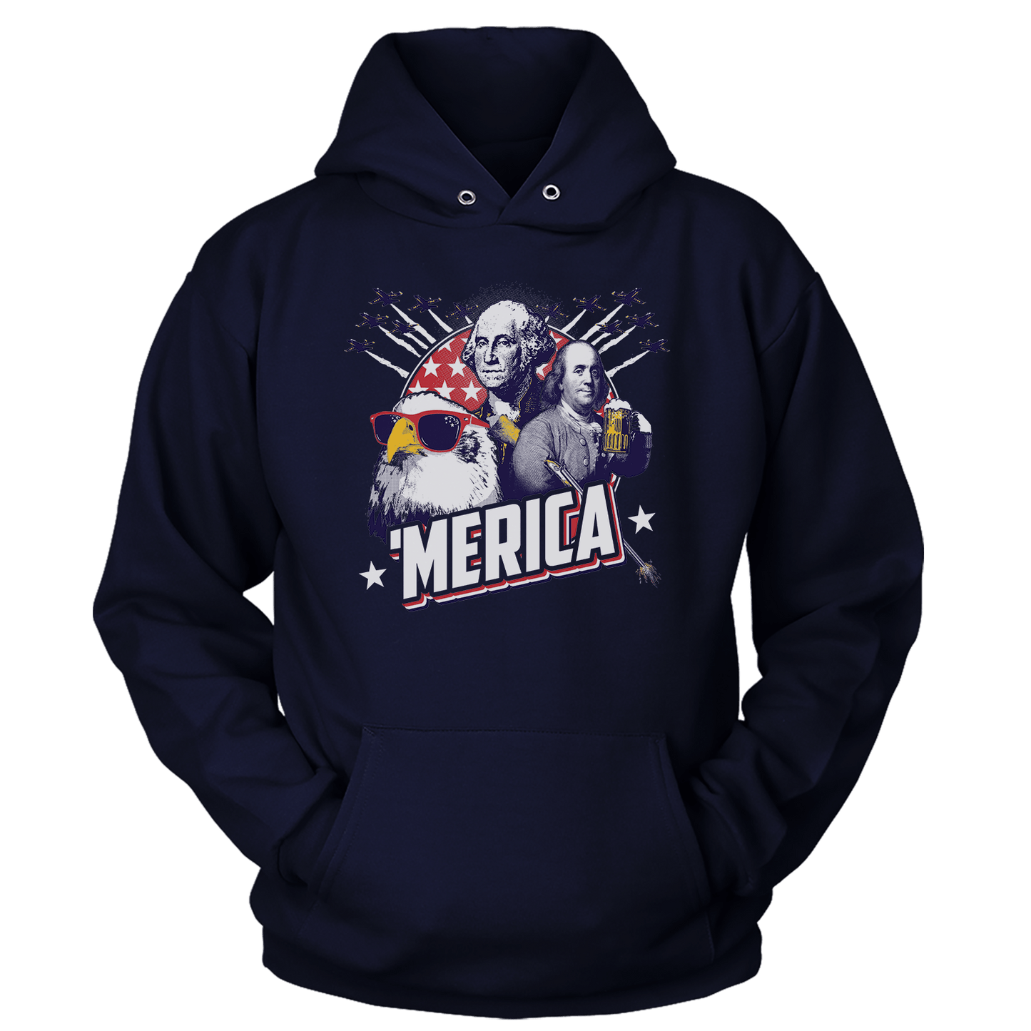 T-shirt Premium Soft Hoodie / True Navy / XS Merica F Yeah (Ladies)