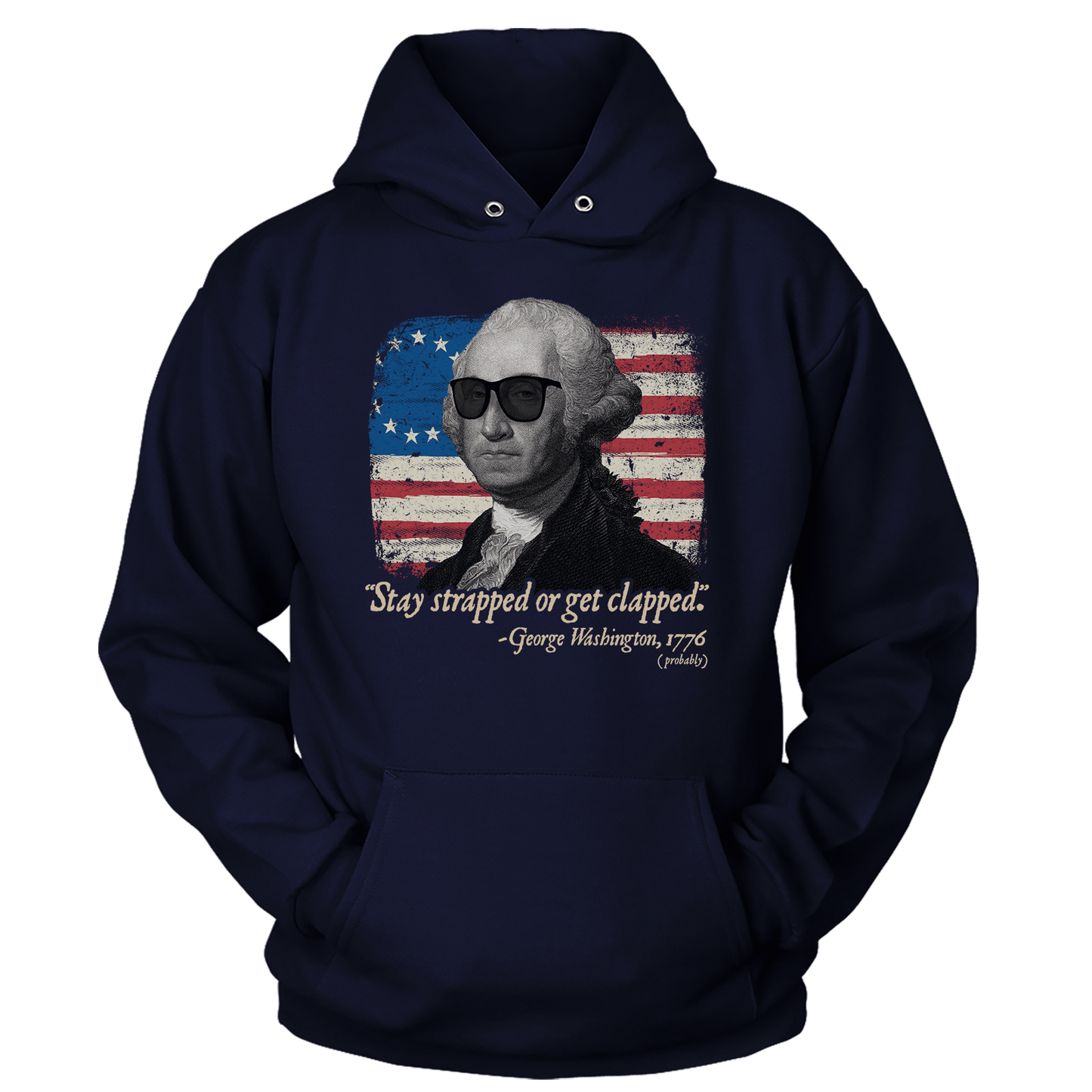 T-shirt Premium Soft Hoodie / True Navy / XS Stay Strapped or Get Clapped V2 (Ladies)