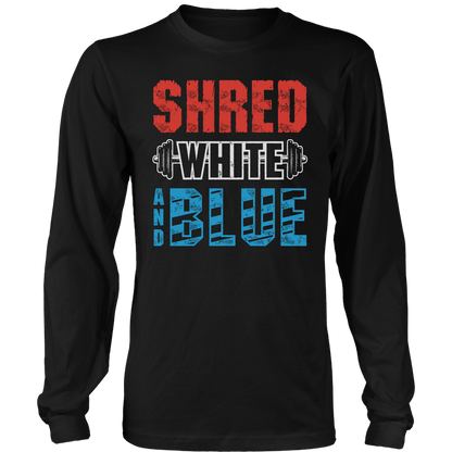 Apparel Mens Long Sleeve / Black / S Shred White And Blue