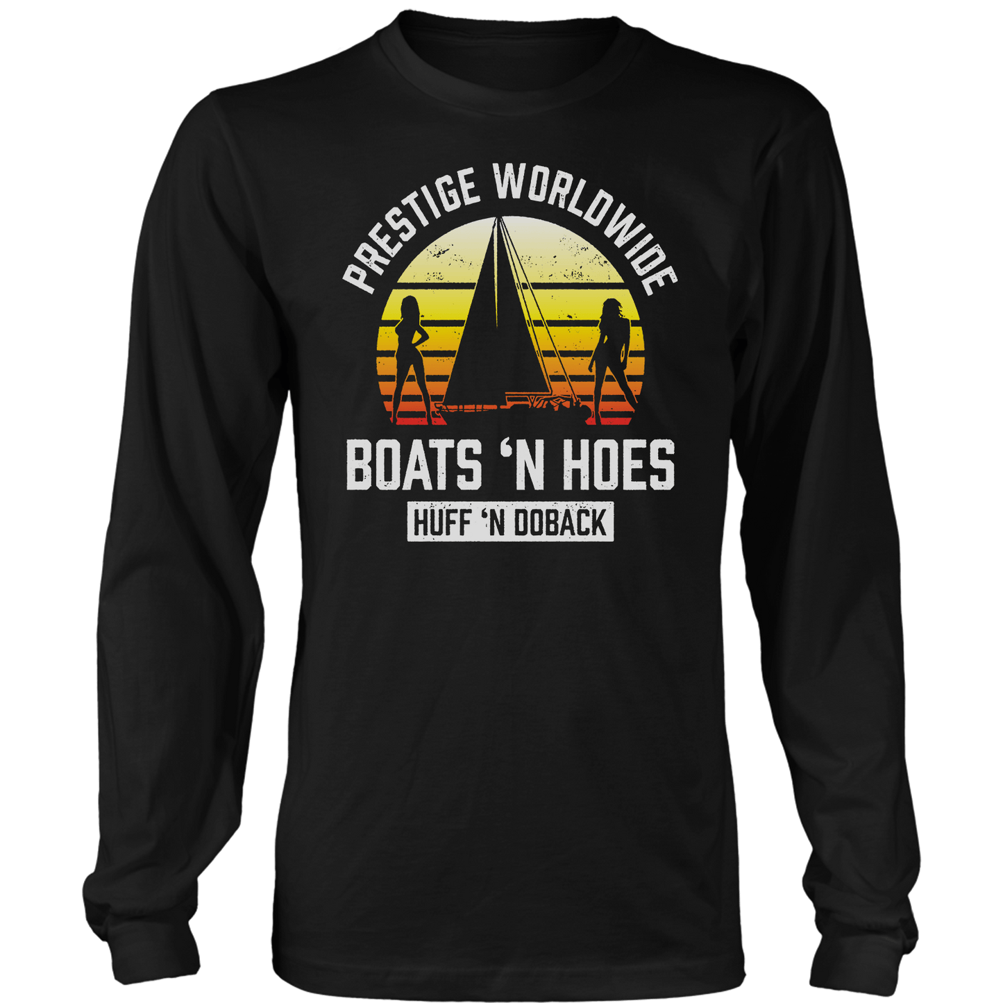 T-shirt Mens Long Sleeve / Black / S Boats 'N Hoes