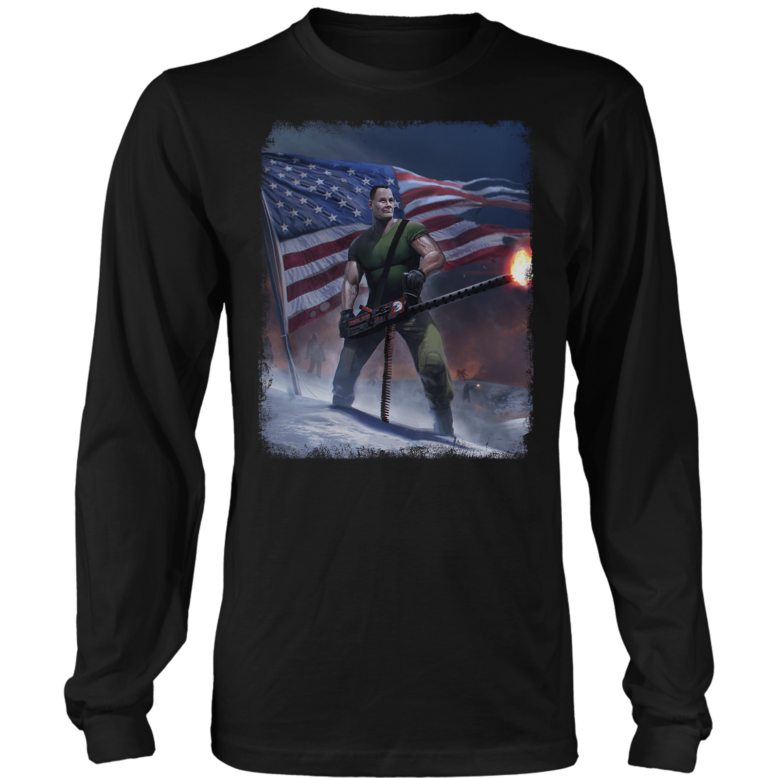 Apparel Mens Long Sleeve / Black / S Chesty Puller Frozen Chosin' Zoom