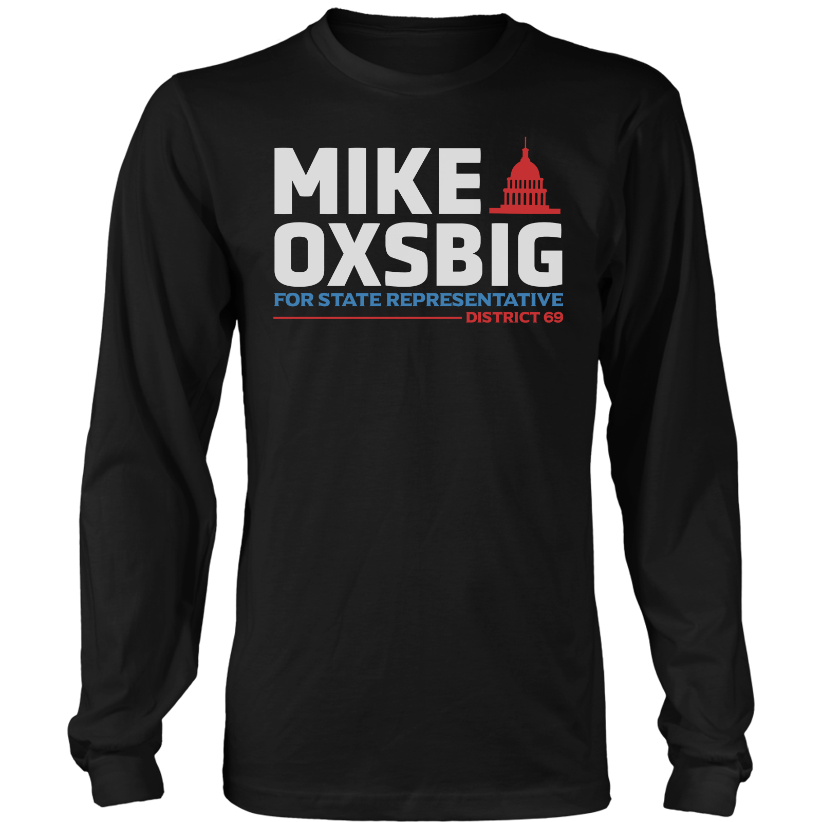 T-shirt Mens Long Sleeve / Black / S Mike Oxsbig
