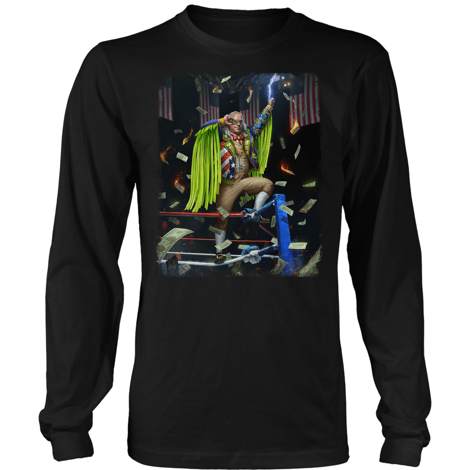 Apparel Mens Long Sleeve / Black / S Benny F Wrestler
