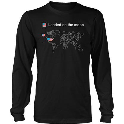 T-shirt Mens Long Sleeve / Black / S Moon Landers