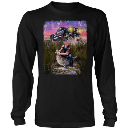 T-shirt Mens Long Sleeve / Black / S Trump Gator Wrestling
