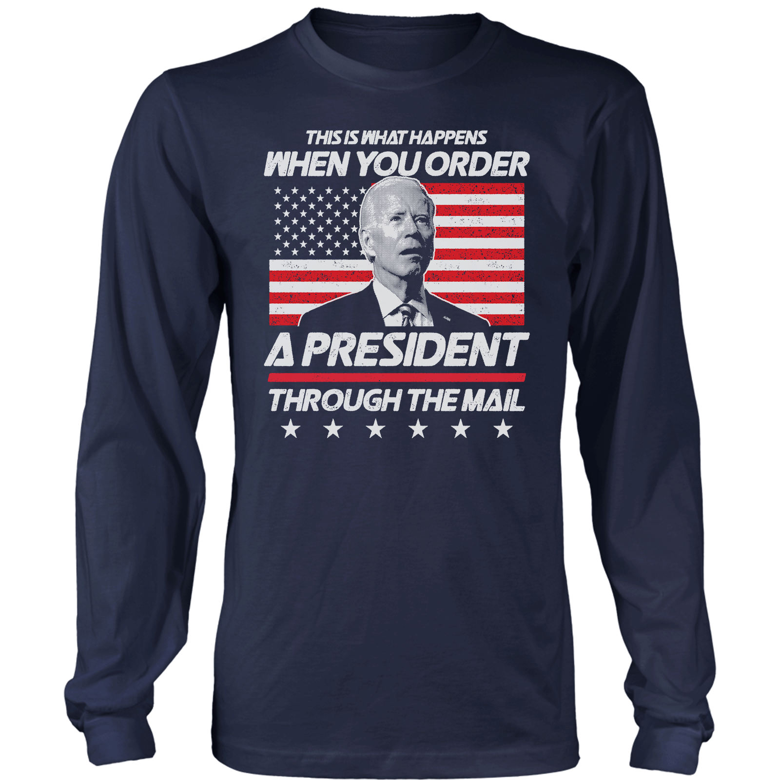 T-shirt Mens Long Sleeve / Midnight Navy / S Order A President V1