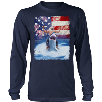 T-shirt Shark Riding Eagle