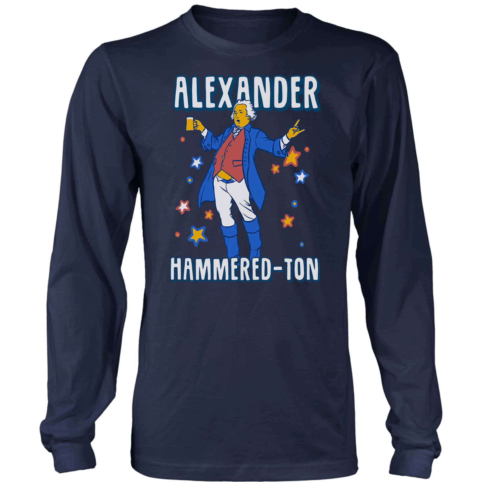 T-shirt Mens Long Sleeve / Midnight Navy / S Let's Get Alexander Hammered-Ton