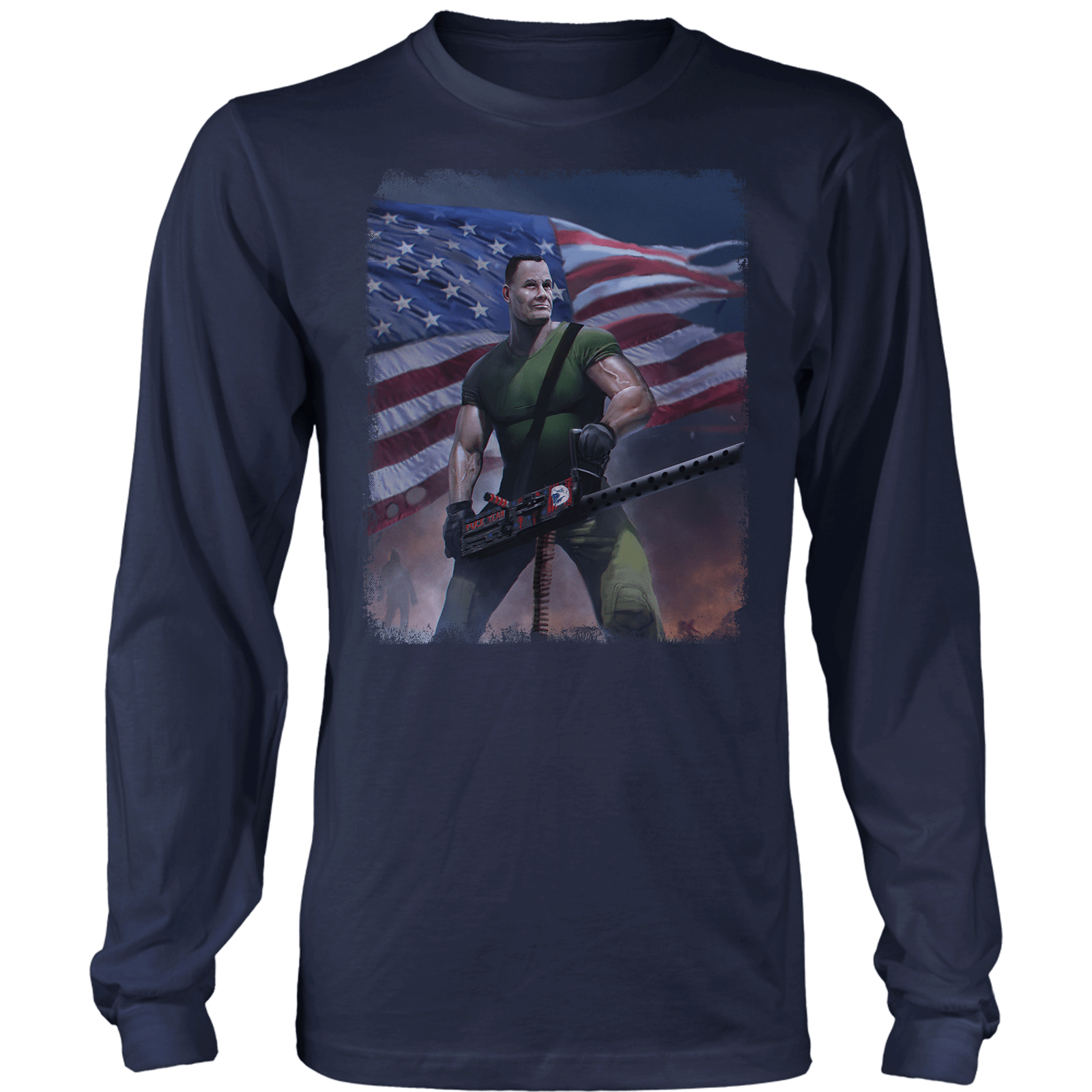 Apparel Mens Long Sleeve / Midnight Navy / S Chesty Puller Frozen Chosin' Zoom 2