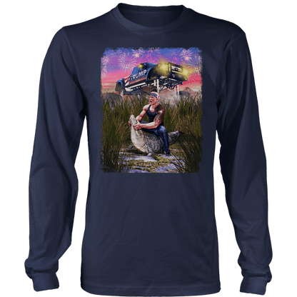 T-shirt Mens Long Sleeve / Midnight Navy / S Trump Gator Wrestling